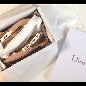 J'Adior Pink Patent Slingback Ballet Flats 37